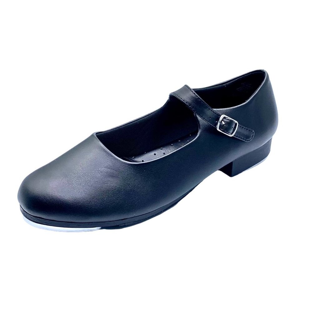 Little Girls Black Mary Jane Tap Shoes Buckle Size 11.5 New Recital Dance Class - Picture 2 of 8